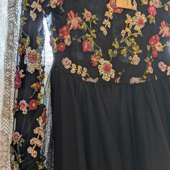 Embellished Floral Tuille Gown - Picture 2 of 2